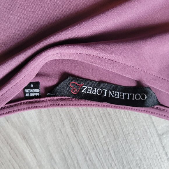 Collen Lopez Womens Mauve Asymmetrical Top With Shoulder Tie Size S - Picture 3 of 6